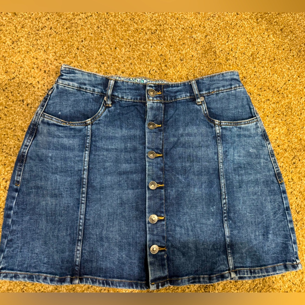 Aerie button up denim skirt -L